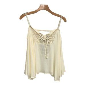 NWT Altar'd State Cold Shoulder Boho Cream Loose Top 3/4 Bell Sleeves Size (M)
